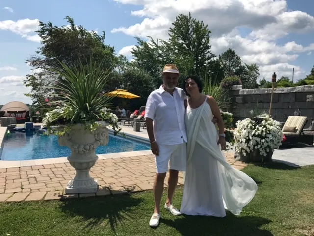 Guests by the pool on a summer afternoon